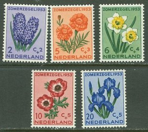 Netherlands # B249-53 Flowers   (5) VLH Unused