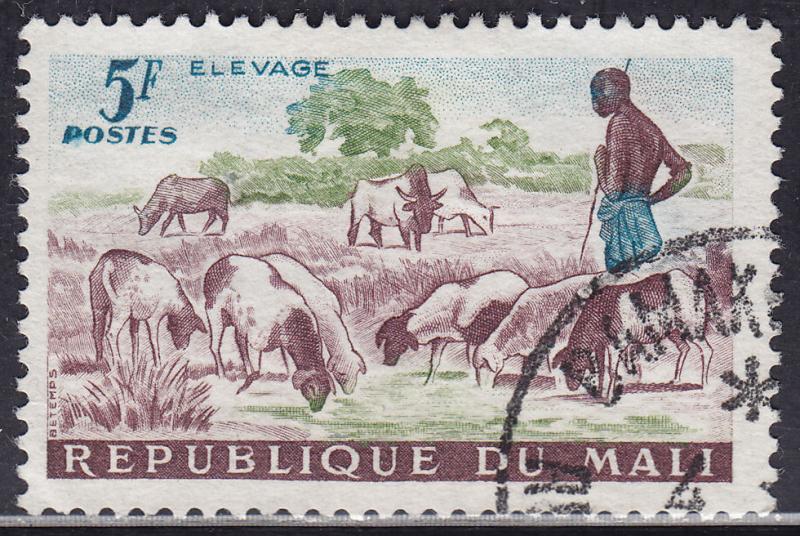 Mali 21 CTO 1961 Herding Sheep