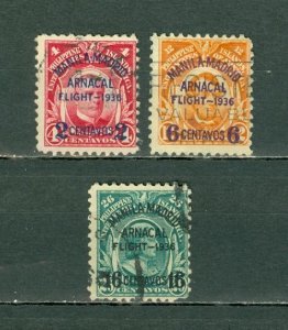 PHILIPPINES 1936 AIR #C54-56 SET USED