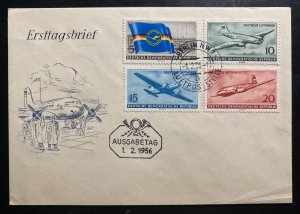 1956 East Berlin DDR Germany First Day Cover FDC Lufthansa Airways