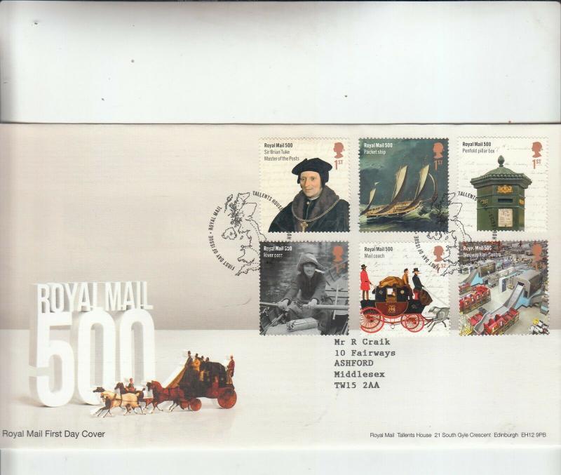 2016 ROYAL MAIL 500 FDC.  DECORATIVE EDINBURGH CANCEL