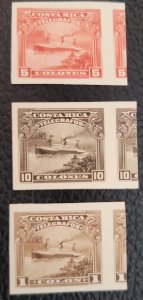 C)83, 84, 85. 1911. COSTA RICA. ANTILLES CRUISE SERIES. CARD BOARD PROOF SET. MN