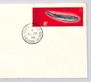 Falklands SOUTH GEORGIA Cover 8p WHALE Adelaide Island Rothera Point 1976 ZT44