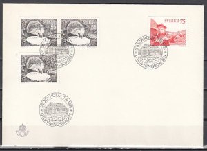 Sweden, Scott cat. 1139-1140. Hedgehog & Musician issue. First day cover. ^