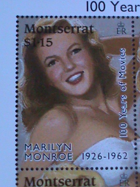 MORNTSERRAT-1995-CENTENARY OF MOVIES- SEXY MARILYN MONROE MNH SHEET-VERY FINE