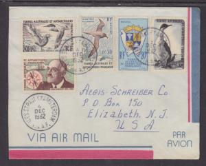 FSAT Sc 12-15, 21 used on 1962 Air Mail Cover, 3 complete sets, fresh, VF