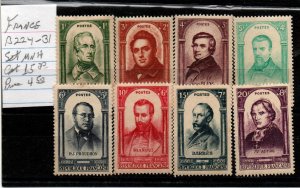 France B224-B231 Set Mint Never Hinged