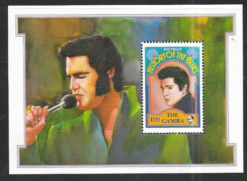 Gambia #1191 20d   History of the Blues-Elvis (MNH) CV $5.75