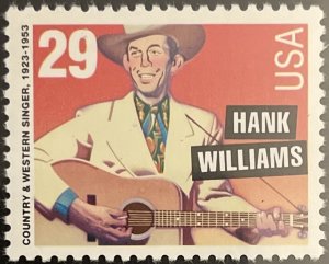 Scott #2723 1993 29¢ Legends of American Music Hank Williams MNH OG VF