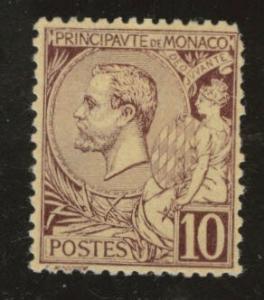 Monaco Scott 15a MH* 10c dark brown on yellow paper CV $110