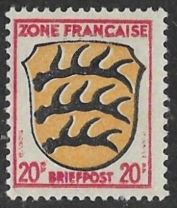 Germany-French Occupation # 4N8  Coat of Arms 1945  (1) VF Unused