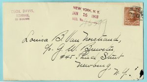 New York NY- 1903 - Scott #283 registered to Newburg