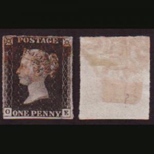 G.B. 1840 - Scott# 1 Penny Black XF Set of 1 Used
