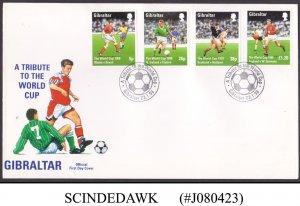GIBRALTAR - 1998 A TRIBUTE TO THE WORLD CUP - 4V - FDC