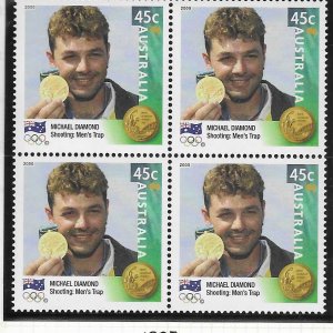 Australia #1893  45c 2000 Olympics Gold Medalist  block of 4 (MNH) CV $5.00
