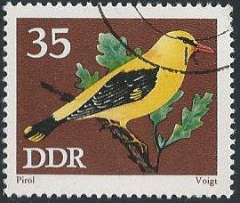 Germany DDR 1458 (used cto) 35pf birds: golden oriole