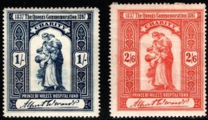 1897 Great Britain 1/- & 2/6d Prince of Wales's Hospital Fund Set Set/2 ...