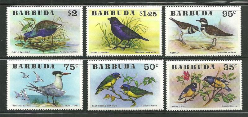 Barbuda 238-43 MNH Birds in Natural Colors SCV 9.80