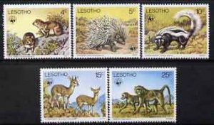 LESOTHO - 1977 - WWF, Endangered Species - Perf 5v Set - Mint Never Hinged