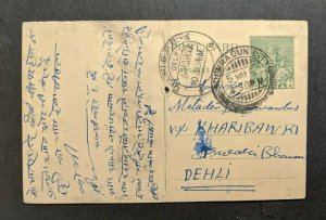 1952 Dehra Dun India Postal Stationary Cover to Delhi GPO HandG A62