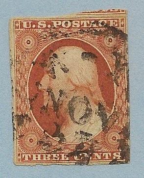 10A Used, 3c. Washington, PSE Cert, Orange Brown, scv: $150