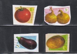 Finland # 1351a, b, e, h, Vegetables, Used on paper, 1/3 Cat.