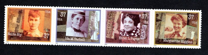 3665-68 Women In Journalism Strip Of 4 ( Correct Order / READY to MOUNT) MNH