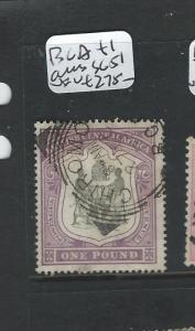 BRITISH CENTRAL AFRICA (P2711B) L1 ARMS CHIROMO SQ CIRCLE VFU  SCARCE