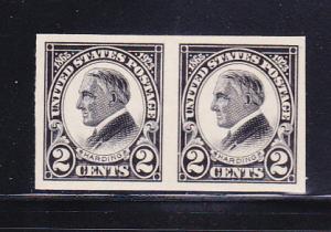 United States 611 Pair MH President Warren G Harding (D)