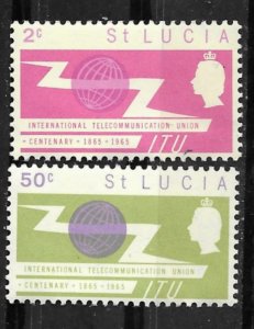 St. Lucia # 197-98  I.T.U. Centenary   (2) Mint NH