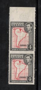 British Guiana #232b (SG #310a) Extra Fine Never Hinged Vertical Imperf Pair