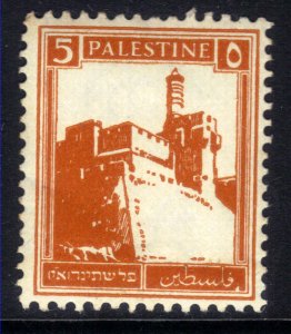 Palestine 1927 - 45 KGV 5m Citadel Jerusalem MM SG 93 ( K1299 )