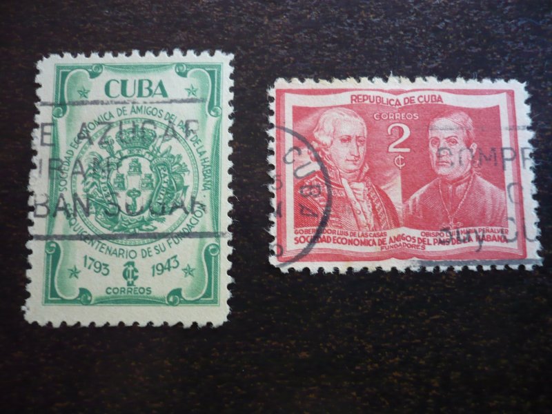 Stamps - Cuba - Scott# 394-395 - Used Set of 2 Stamps