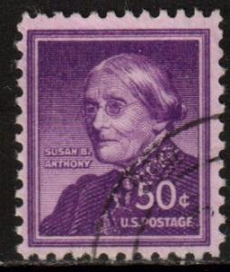 US Scott 1051, 1954 Liberty Issue 50c Susan B Anthony used