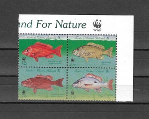 TURKS & CAICOS ISLANDS WWF 1998 SG 1479/82 MNH