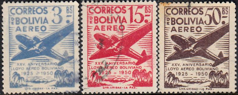 Bolivia #C130-C136 Used Set