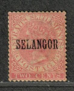 Malaya Selangor Sc#9 M/LH/VF, Tiny Faults, Cv. $42.50