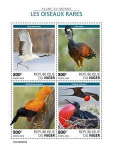 NIGER - 2019 - Rare Birds - Perf 4uv Sheet - MNH