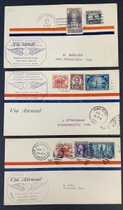 U.S., 1927, Lot of 3 First Flight Covers Under Contract, Chicago - San Francisco