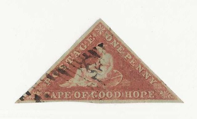 Cape of Good Hope Sc #1 brown red used with a small closed tear at bottom VG