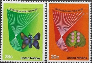 United Nations 1982 Protection of Nature SC# 390-391  MNH