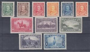 Canada Sc 217-227 MLH. 1935 KGV definitives cplt, uniformly LH, F-VF