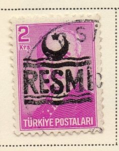 Turkey 1955-56 Early Issue Fine Used 2k. Optd Resmi Star & Crescent 085552