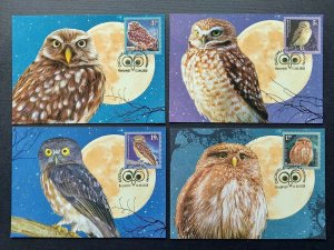 Romania 2020 Owls Bird stamps maxi cards limited edition of 200 only!!