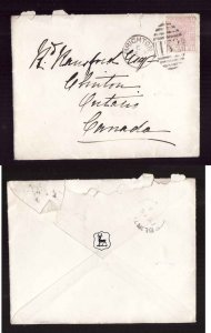 GB-#14166-cover-Brighton duplex cancel #132- De 4 1879 to Canad