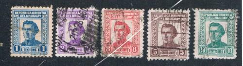 Uruguay 495-99 Used Artigas (U0121)