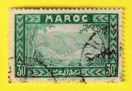 FRENCH MOROCCO SCOTT#132 1933 30c MOULAY IDRISS, ZERHOUN - USED