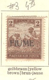 HUNGARY 1916 - 1918  ITALIAN OCCUPATION FIUME #3 MH