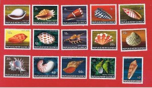 Papua New Guinea #265-279   MNH OG    Sea Shells    Free S/H