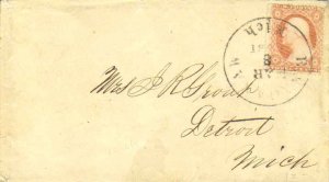 United States Michigan East Saginaw 1861 serifed cds  1851-1992  3c Washingto...